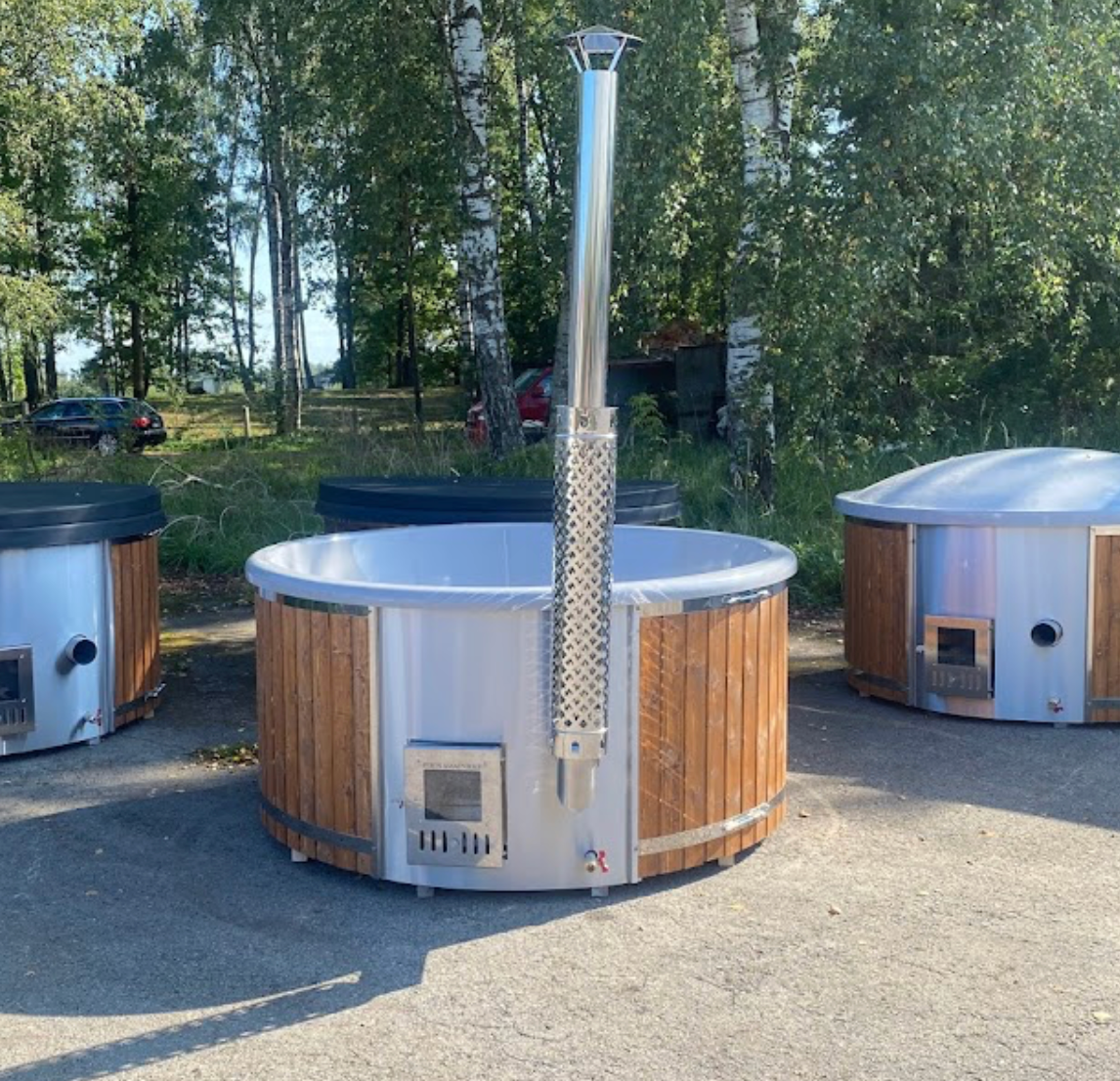 Thermowood hottub met interne kachel voor 4-6 personen