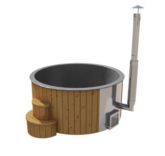 Thermowood hottub met interne kachel voor 4-6 personen