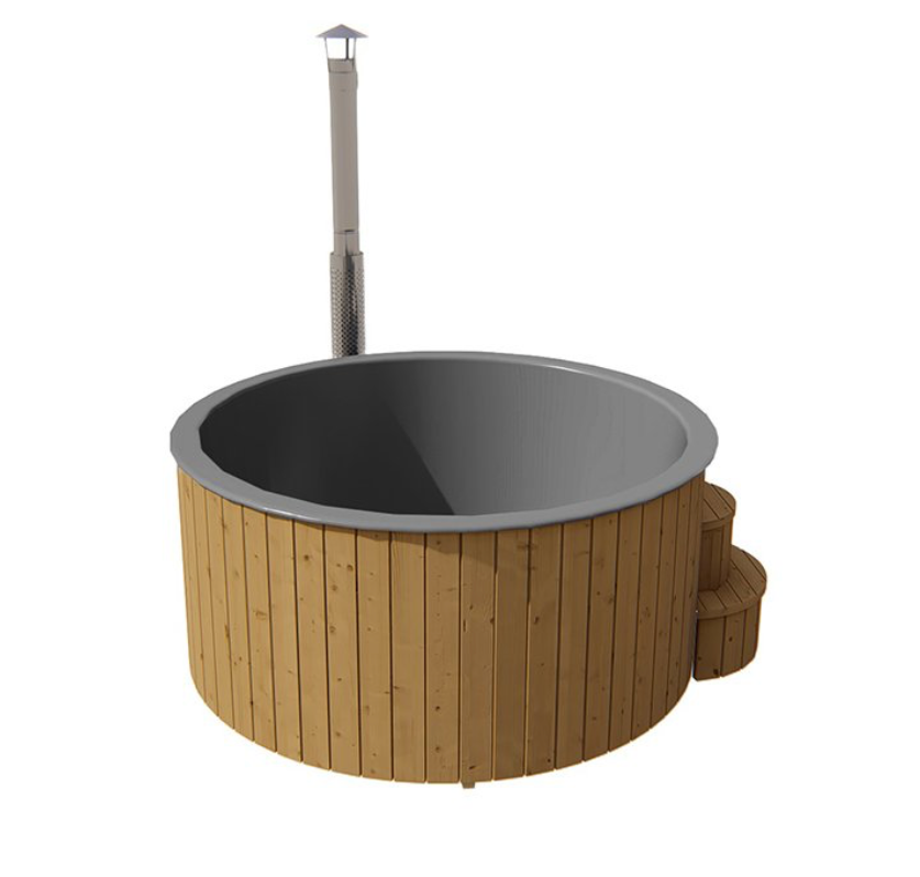 Thermowood hottub met externe kachel voor 4-6 personen