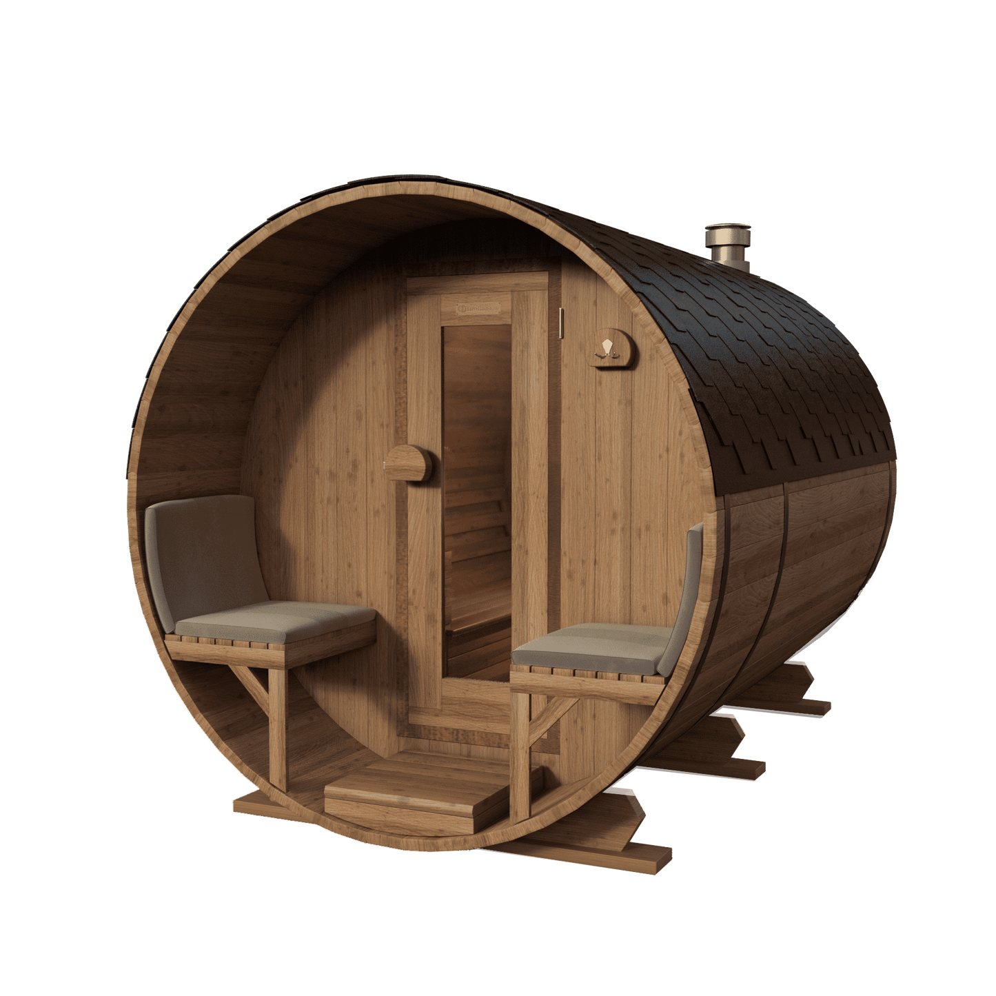 Thermowood Vuren Barrelsauna 365 cm