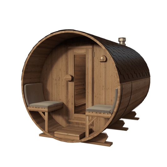 Thermowood Vuren Barrelsauna 365 cm voor 4-6 personen