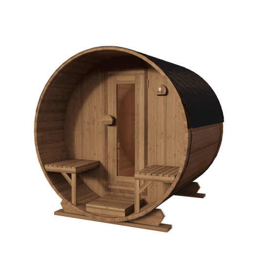 Thermowood Vuren Barrelsauna 180 cm voor 2 personen