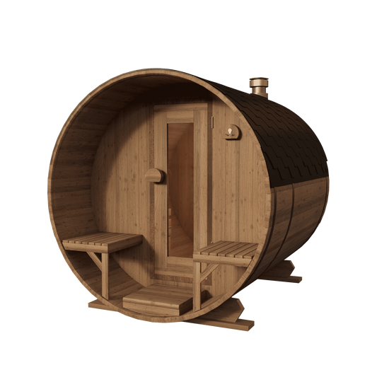 Thermowood Vuren Barrelsauna 240 cm voor 2-4 personen